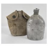 WW2 Trench Art Engraved USMC Canteen