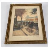 French Hand Tinted Engraving