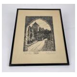European Monastery Engraving