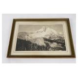 Antique Western Mountain Scene Photo