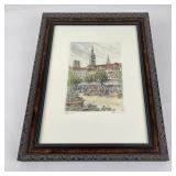 Munich Germany Hand Tinted Engraving