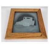 Engraved Glass Picture Signed Stekly