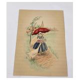 Little Dutch Girl and Goose Drawing