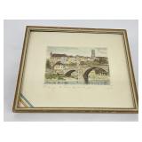 Antique German Hand Tinted Engraving