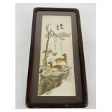 Antique Chinese Silk Deer Picture