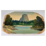 Antique Devils Tower Tourist Plein Air Painting