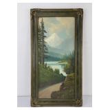 Antique Mount Hood Roadside Tourist Painting