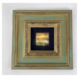 Abstract Miniature California Ocean Painting