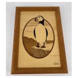 Hudson River Inlay Wood Puffin Plaque