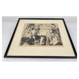 California Outsider Art Woodblock Print