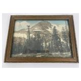 Antique Montana Hand Tinted Mountain Photo