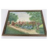Antique Montana Impressionist Garden Painting