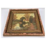 Very Nice Antique Oil on Board Painting