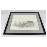 Enemy Boy Native American Indian Pen Ink Drawing