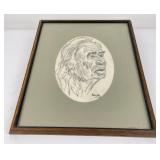Montana Indian Pencil Drawing