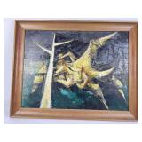 Mid Century Modern Abstract Oil Painting