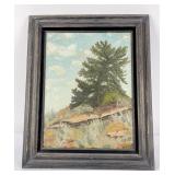 Montana Oil on Canvas Painting Lone Tree