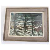 Oil on Canvas Painting Winter Holland