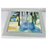 Mid Century Abstract Watercolor Painting