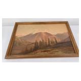 Mountain Range Oil on Canvas Painting