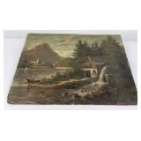 Antique Oil on Board Painting
