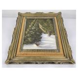 Montana Oil Painting Wolf and Rabbit