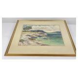 1932 California Costal Watercolor Painting