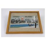 Japanese Pagoda in Snow Painting