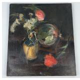 Mid Century Still Life Oil on Canvas Painting