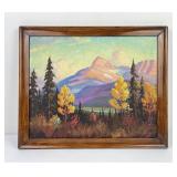 Harry L. Lopp Glacier Park Montana Oil on Canvas