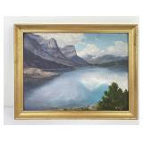 Glacier Park Montana Oil on Board Painting