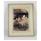 Southwest Pueblo Indian Watercolor Painting