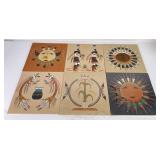 Lot of 6 Navajo Indian Sand Paintings