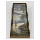 Antique Sailboat Watercolor Painting