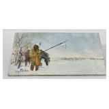 Montana Folk Art Indian Oil Painting on Board