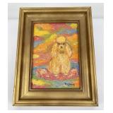 Poodle Oil on Board Painting