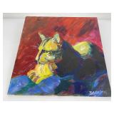 Mountain Lion Oil on Board Painting