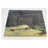 Antique Call of the Night Elk Print