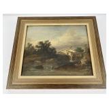 Antique Signed 1839 Oil on Canvas Painting