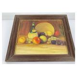 Mid Century Still Life Oil on Board Painting