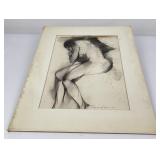Mid Century Will Farrington Pencil Drawing