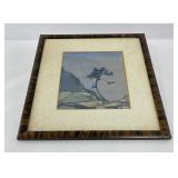 Antique California Coastal Gouache Painting