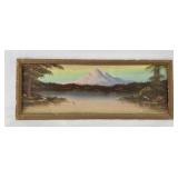 Antique Mt Rainier Tourist Plein Air Painting