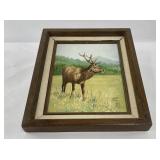 John Jones Elk Oil on Canvas Painting