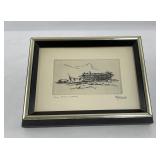Ace Powell Engraving Cabin on Prairie