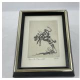 Ace Powell Engraving Cowboy Bucking Bronc