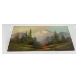 Antique Mt Rainier Tourist Plein Air Painting