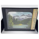 Avalanche Lake Glacier Park Magic Lantern Slide