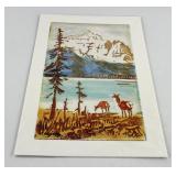 John Louis Clarke Montana Linocut Print