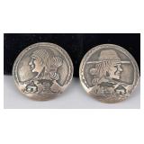 Mexican Sterling Silver Clip on Earrings